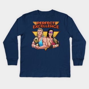 Perfect Excellence | Old School Wrestling Kids Long Sleeve T-Shirt